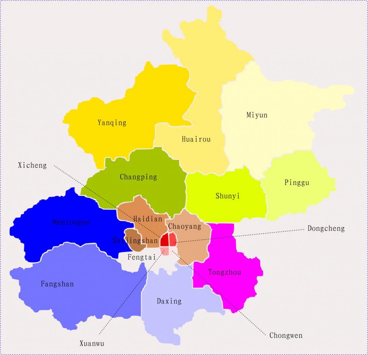 Pequín Xina mapa