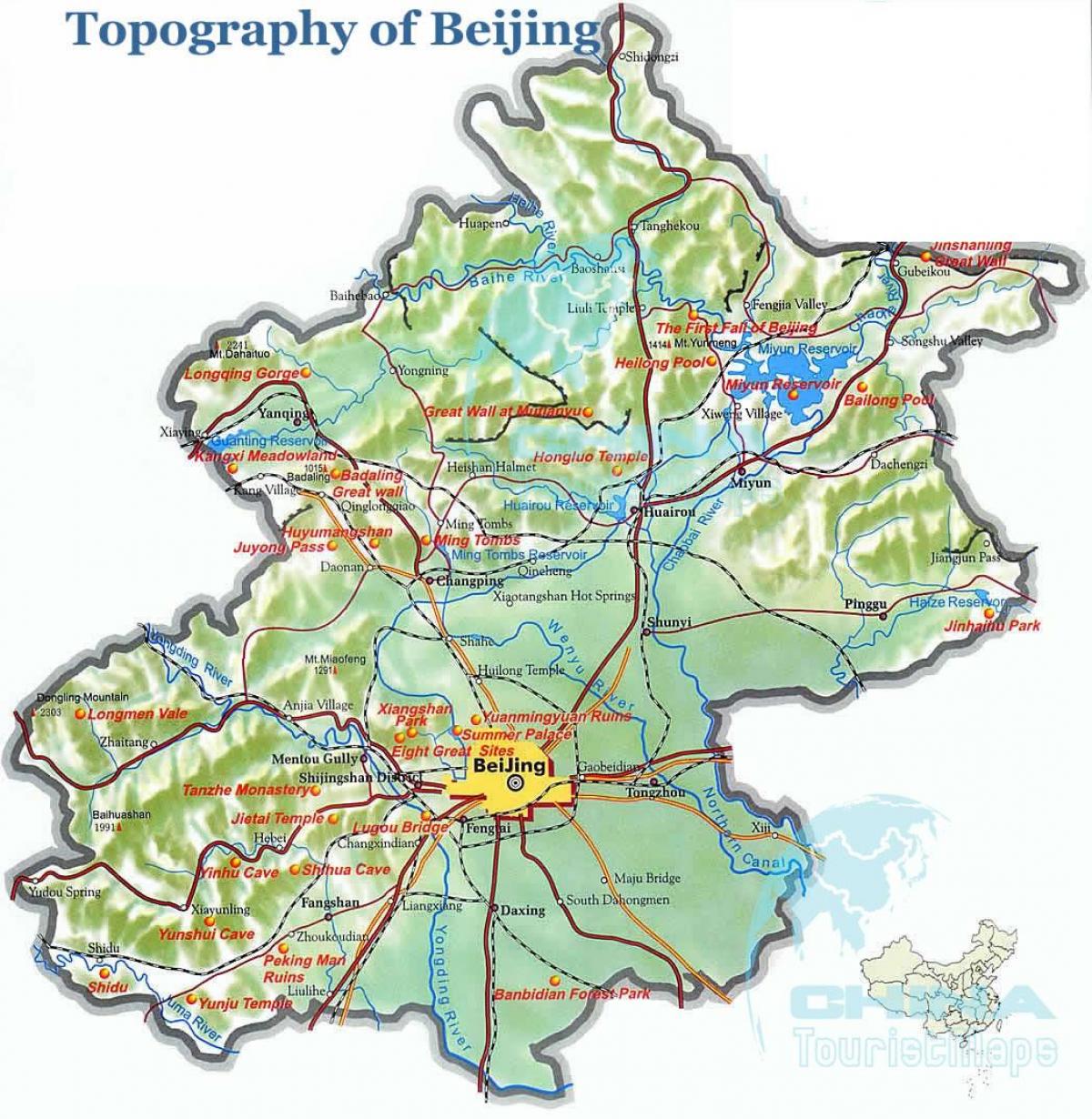 mapa de Beijing topogràfic