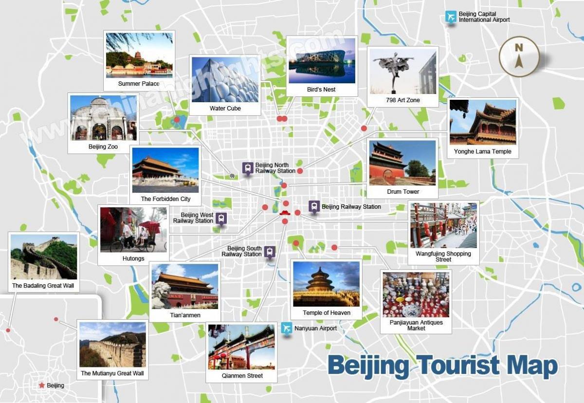 Beijing llocs d'interès mapa