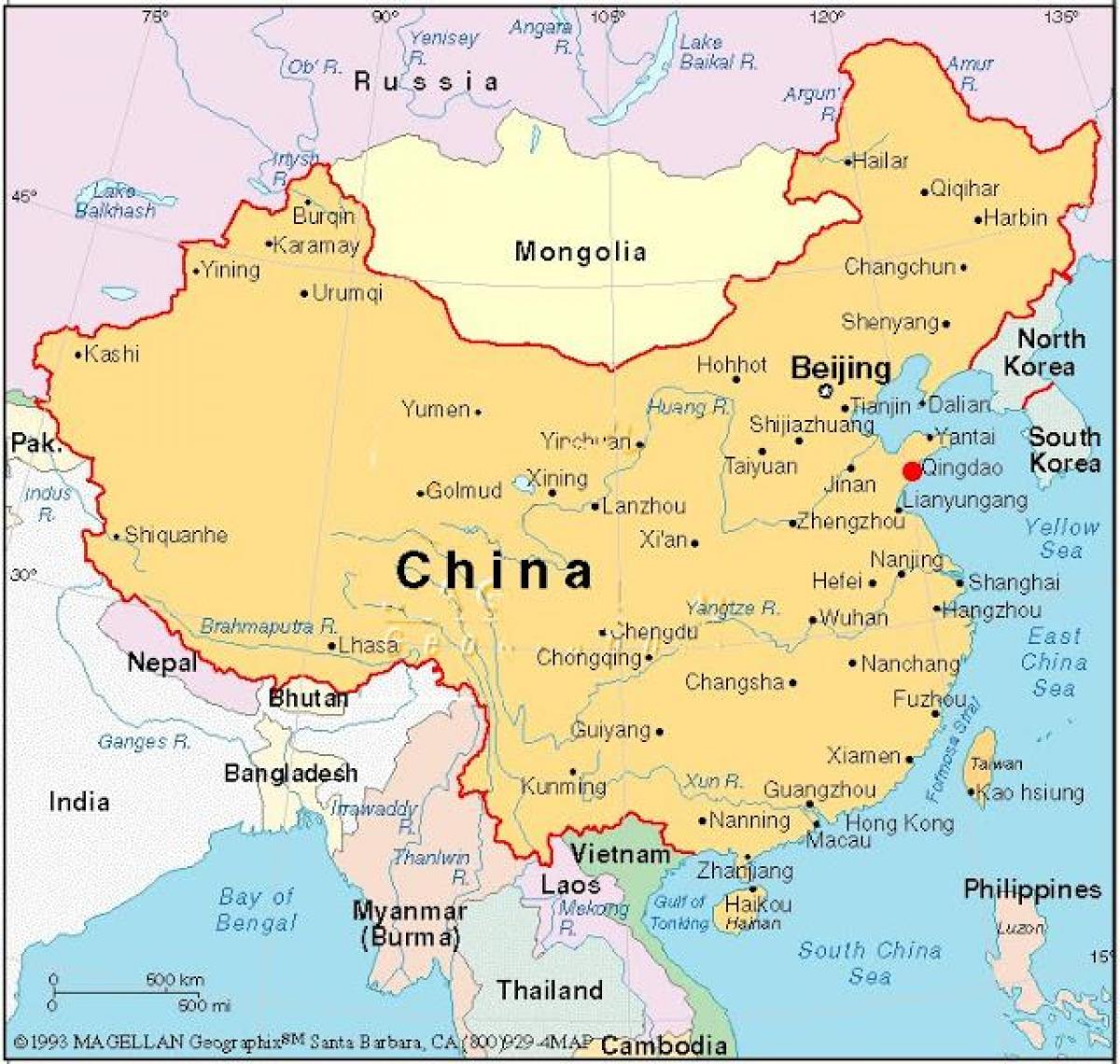 mapa de la capital de la Xina
