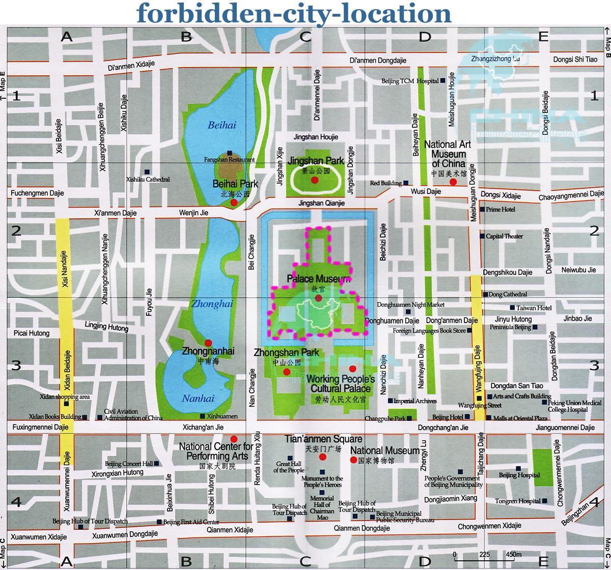 mapa de la ciutat prohibida mapa detallat