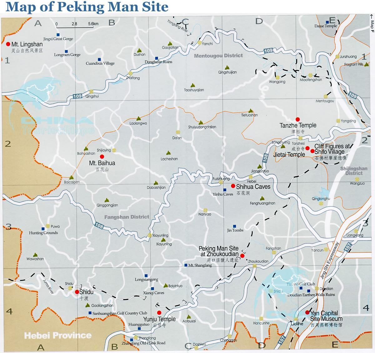mapa de Pequín
