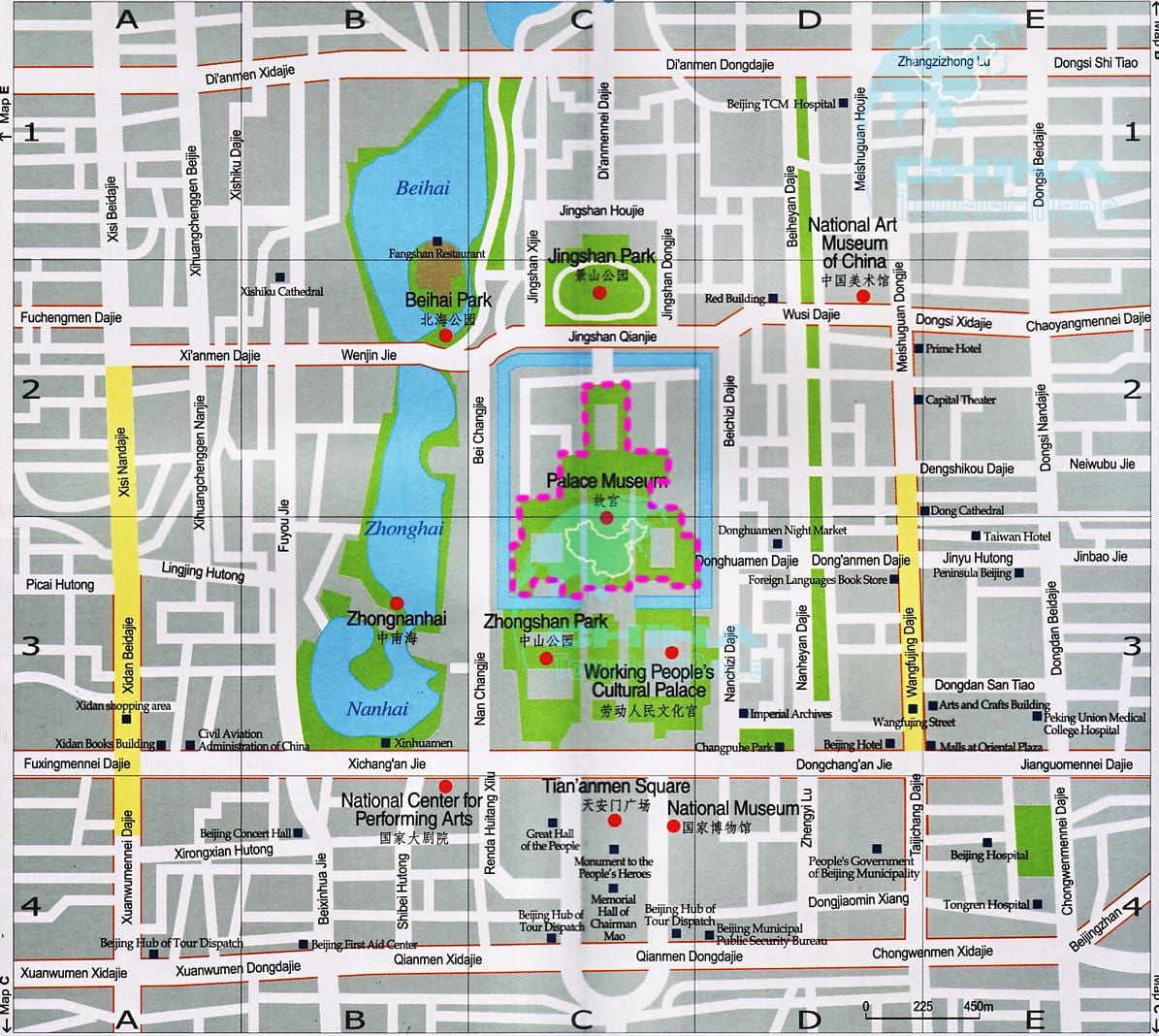 mapa de Beijing atraccions turístiques