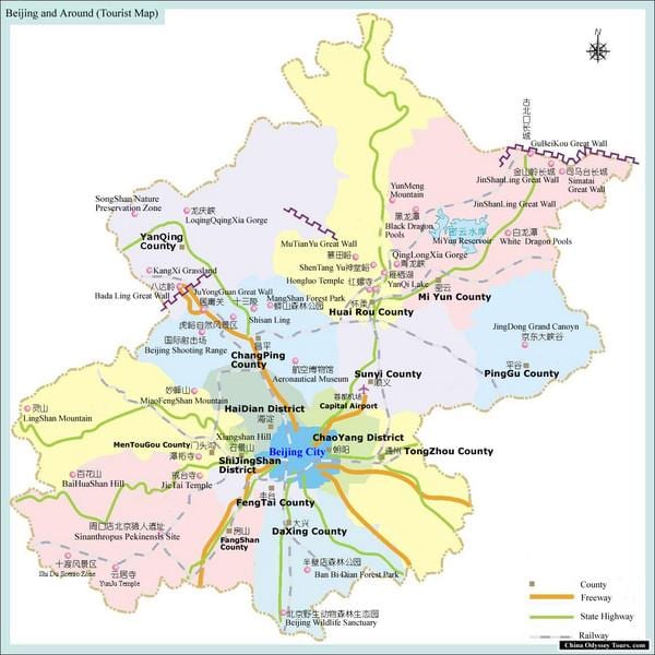 mapa de Beijing zona